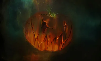 Haunted Pumpkin Digital Art - free wallpaper 2000×1200