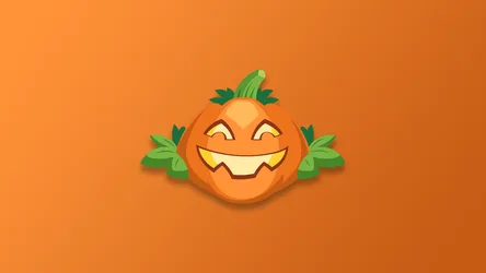 Cheerful Halloween Pumpkin on Orange Background - free cartoons & comics wallpaper 1920×1080