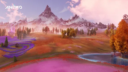 Aniimo Alpine Valley at Sunset - free wallpaper 2560×1440