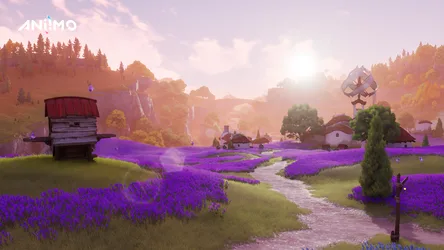 Aniimo Lavender Fields at Sunset - free landscapes wallpaper 2560×1440