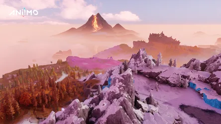 Aniimo Volcanic Landscape at Sunset - free gaming wallpaper 2560×1440