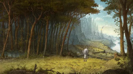 Josef's Journey Through the Forest in Machinarium - free wallpaper 1920×1080