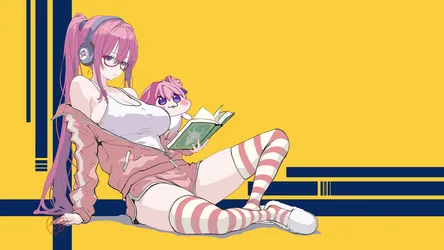 Dorothy of Nikke The Goddess of Victory Reading With Chibi Companion - free anime wallpaper 2560×1440