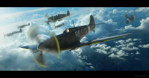Supermarine Spitfire Squadron in Flight - free wallpaper 3840×2002