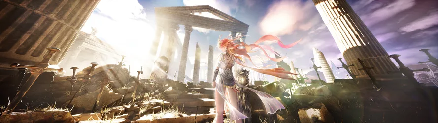 Augusta of Wuthering Waves Among Ancient Ruins - free wallpaper 6451×1814