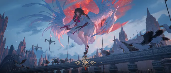 Columbina's Ascension in Genshin Impact - free wallpaper 3360×1440