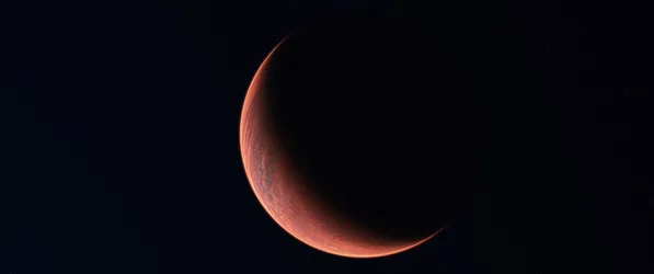 Crescent Planet in Deep Space - free wallpaper 3440×1440