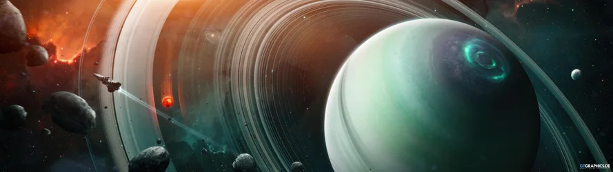 Cosmic Journey Through Planetary Rings - free wallpaper 5120×1440