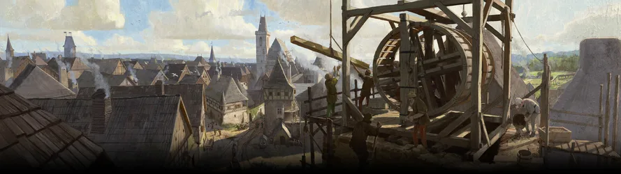 Kingdom Come Deliverance Medieval Town Construction - free gaming wallpaper 5120×1440