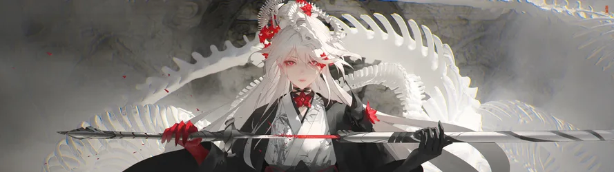 Acheron of Honkai Star Rail with Skeletal Wings - free anime wallpaper 11022×3100