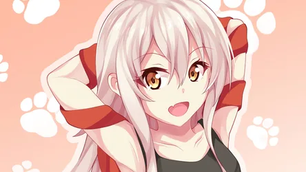 Anime Girl with Pink Hair and Red Ribbon Bow - free anime wallpaper 1920×1080