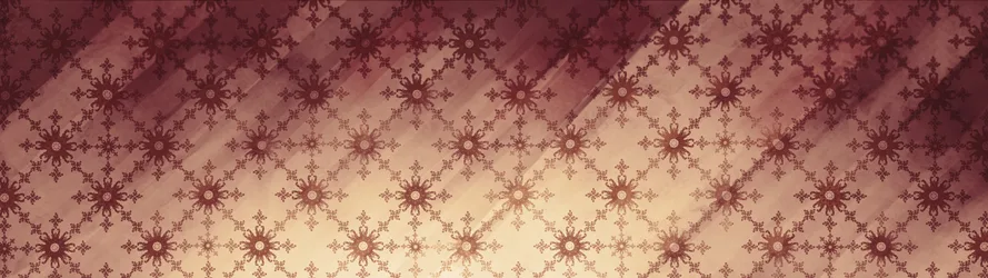 Ornate Snowflake Pattern in Burgundy and Gold - free wallpaper 3840×1080
