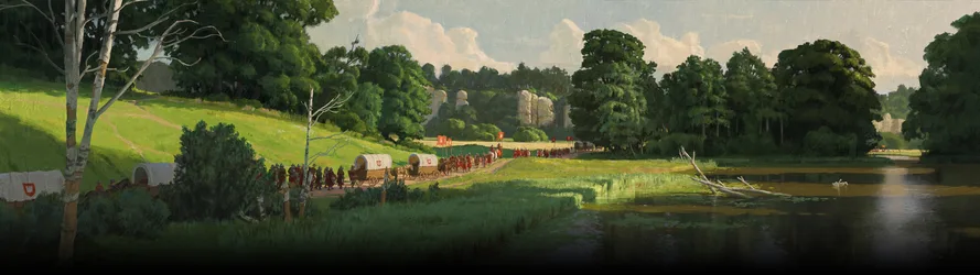 Kingdom Come Deliverance Medieval Army on the March - free wallpaper 5120×1440