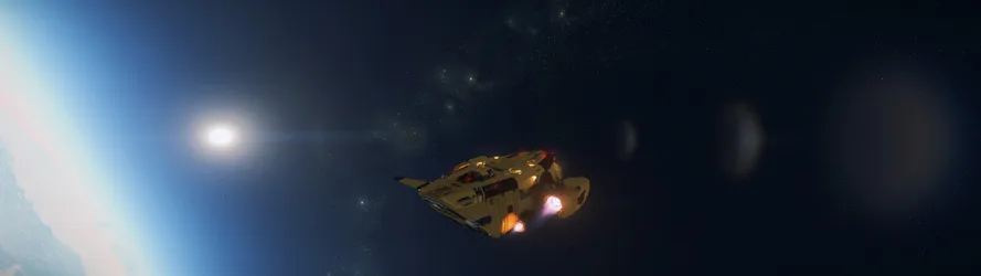 Drake Cutter Soaring Through Deep Space - free wallpaper 5120×1440