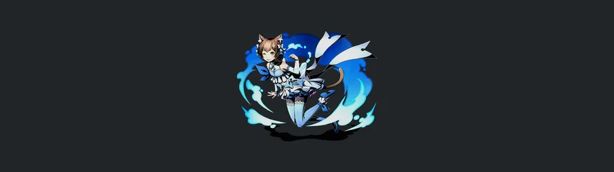 Puck from Re:Zero in Blue Magical Aura - free wallpaper 5120×1440
