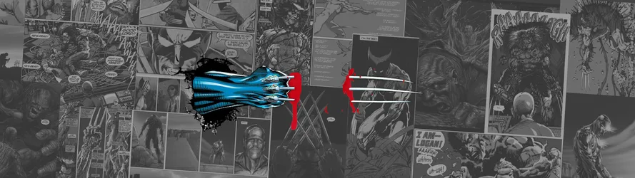 Wolverine Claws Through Comic Pages - free art & design wallpaper 3840×1080