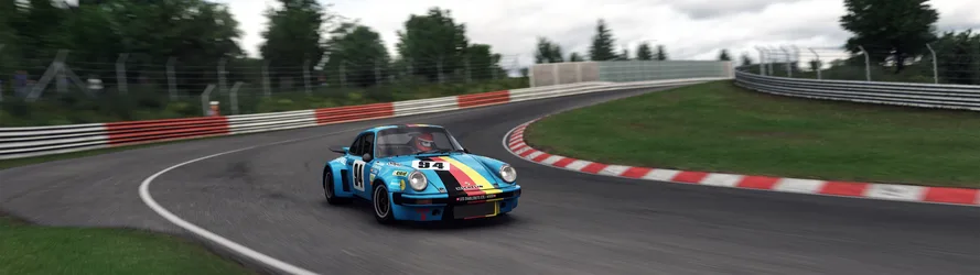 Porsche 911 RSR Racing at Nurburgring in Assetto Corsa - free gaming wallpaper 5120×1440