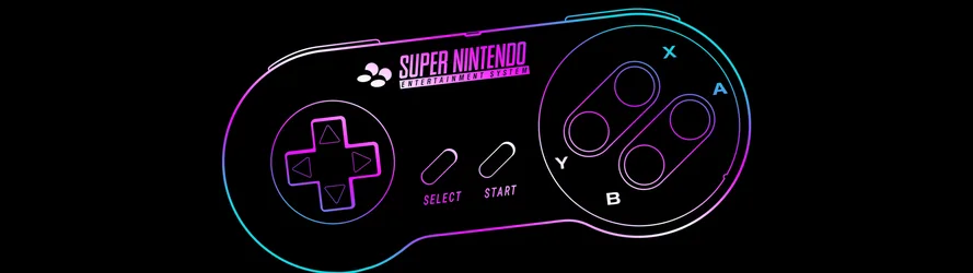 Super Nintendo Entertainment System Neon Controller Art - free wallpaper 5120×1440