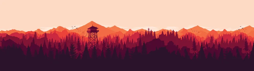 Firewatch Tower in the Wilderness - free wallpaper 7680×2160