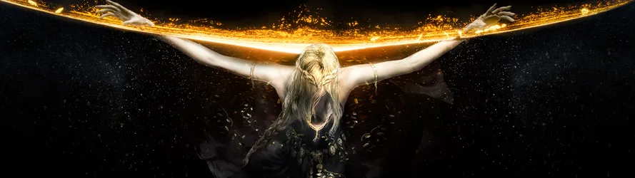Queen Marika the Eternal in Elden Ring - free fantasy wallpaper 3840×1080