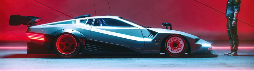 Cyberpunk 2077 Quadra Turbo-R Neon Night Drive - free cars & vehicles wallpaper 5120×1440