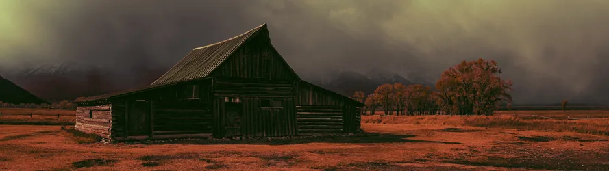 Abandoned Cabin in the Desolate Western Landscape - free photography wallpaper 5120×1440