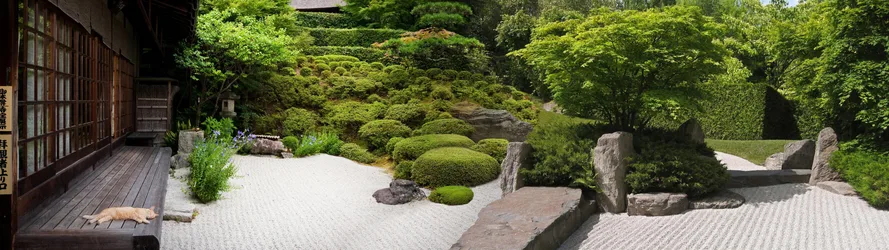 Peaceful Japanese Garden with Zen Landscape - free landscapes wallpaper 3840×1080