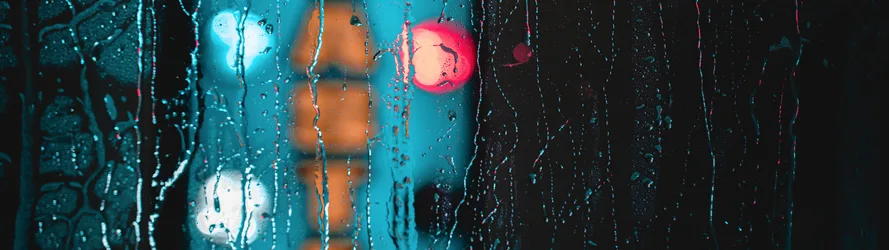 Rainy City Lights Through Wet Glass - free wallpaper 5120×1440