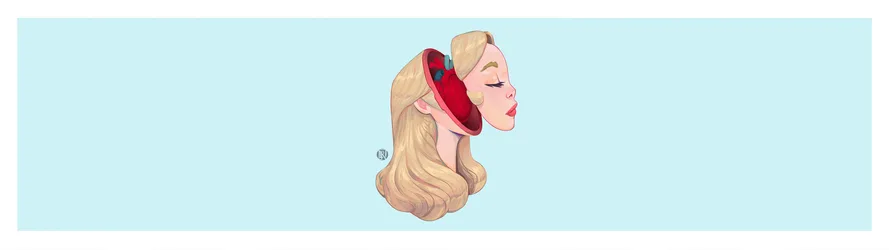Alice in Wonderland Portrait with Red Headband - free art & design wallpaper 5120×1440