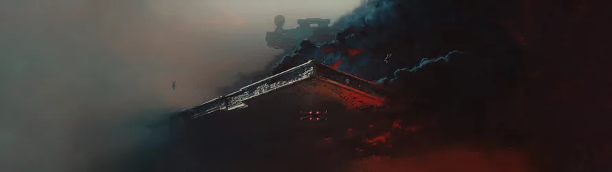 Star Wars Imperial Star Destroyer in Volcanic Darkness - free wallpaper 5120×1440