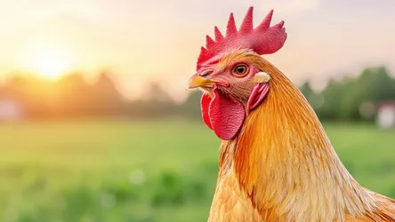 Golden Rooster Portrait Against Blurred Farm Background - free animals wallpaper 3840×2160