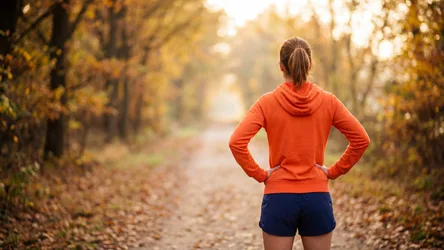 Runner in Orange Hoodie on Autumn Forest Path - free people & portraits wallpaper 3840×2160
