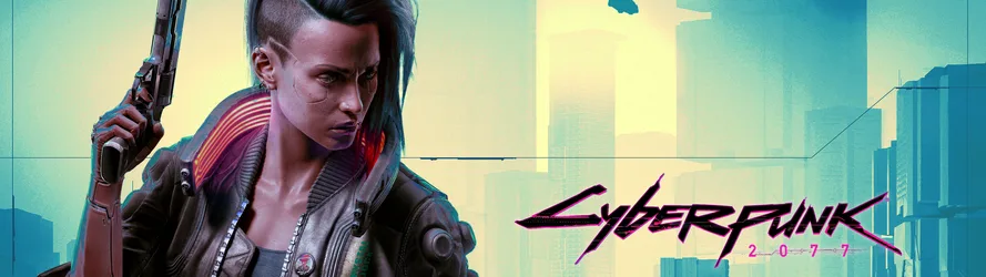 Cyberpunk 2077 Female Mercenary in Neon City - free gaming wallpaper 3840×1080