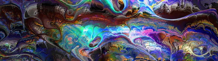 Cosmic Nebula Abstract Digital Art for Dual Monitors - free wallpaper 7680×2160
