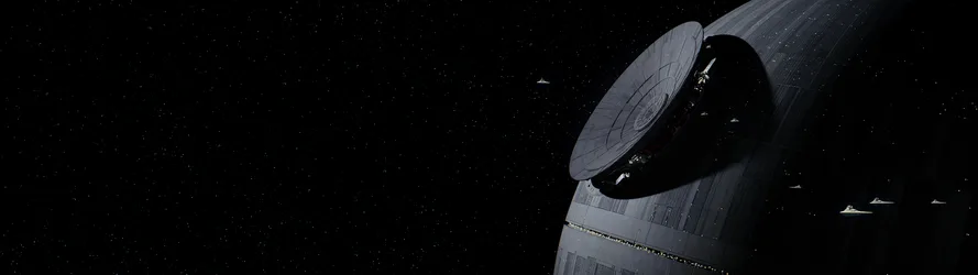 Star Wars Death Star in Orbit - free space wallpaper 3840×1080