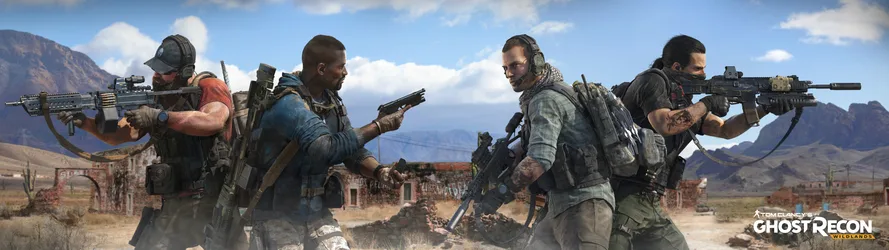 Ghost Recon Wildlands Squad in Desert Combat - free wallpaper 7680×2160