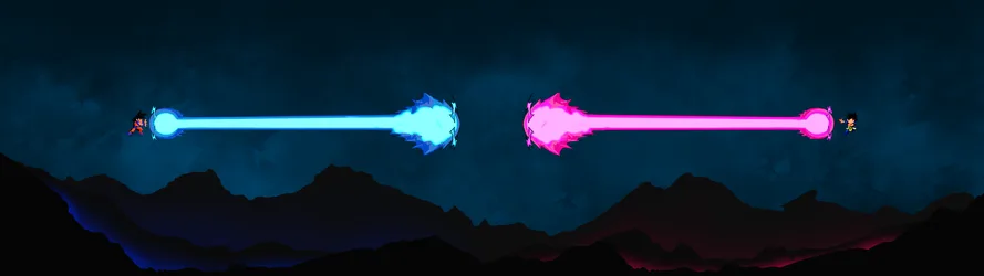 Goku and Vegeta Energy Clash Dragon Ball - free gaming wallpaper 3840×1080