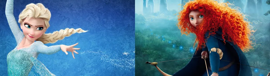 Elsa and Merida Disney Princesses Dual Monitor Wallpaper - free movies & tv wallpaper 3840×1080