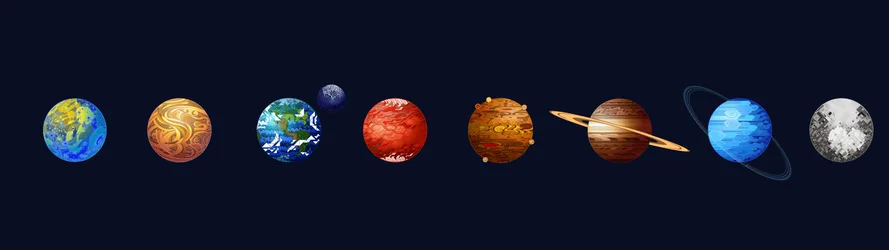 Solar System Planets Digital Art - free wallpaper 3840×1080