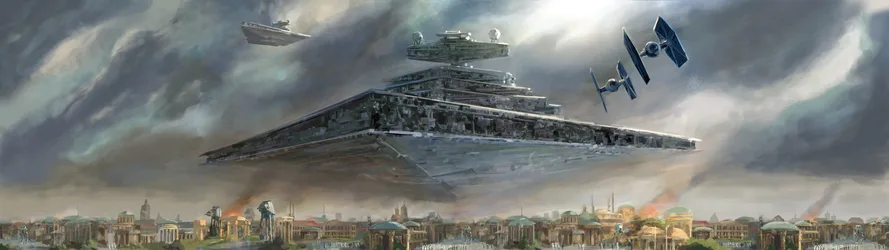 Star Wars Imperial Invasion of Naboo - free sci-fi wallpaper 5120×1440