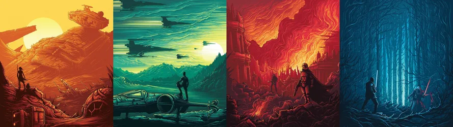 Star Wars The Force Awakens Epic Adventure Collage - free art & design wallpaper 3840×1080