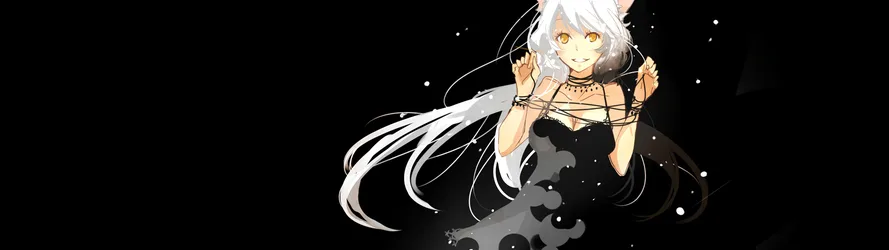 Neko Hanekawa from Monogatari Series in Black Dress - free anime wallpaper 3840×1080