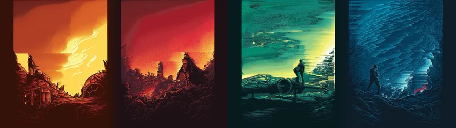 Star Wars The Force Awakens Desert and Ocean Diptych - free wallpaper 3840×1080