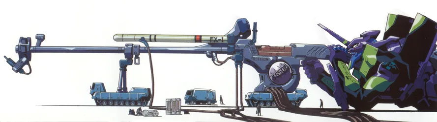 EVA Unit 01 Neon Genesis Evangelion Sniper Rifle Arsenal - free wallpaper 3840×1080