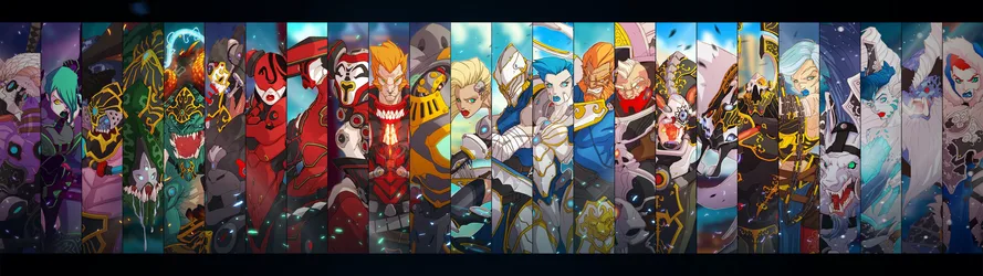 Anime Girls Collage Colorful Characters - free wallpaper 3840×1080