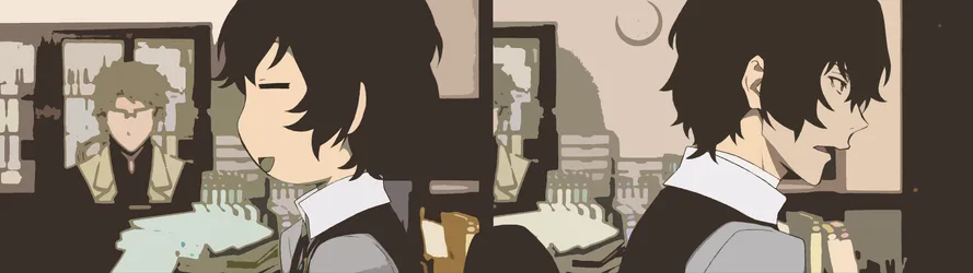 Anime Characters in Office Setting - free wallpaper 3840×1080
