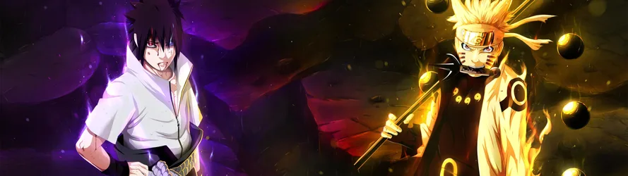 Sasuke and Naruto Shippuden Clash of Powers - free wallpaper 3840×1080