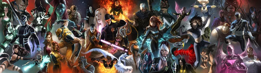 X-Men Marvel Comics Assembled Team - free gaming wallpaper 3840×1080