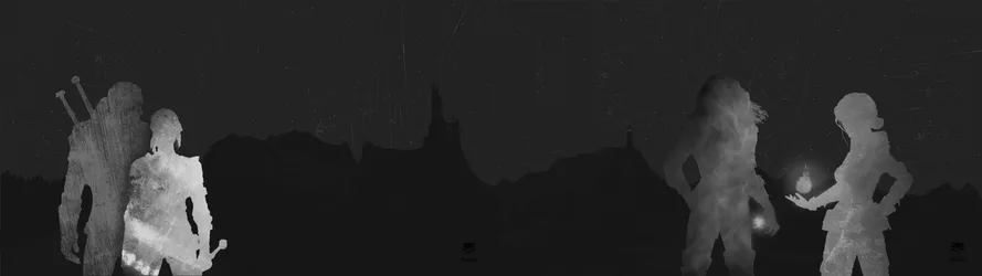 The Witcher 3 Characters in Mystical Shadow - free wallpaper 3840×1080