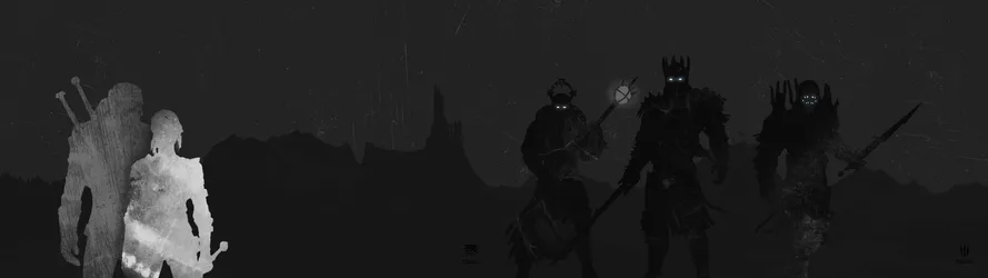 Geralt of Rivia and Ciri The Witcher 3 Silhouette - free wallpaper 3840×1080